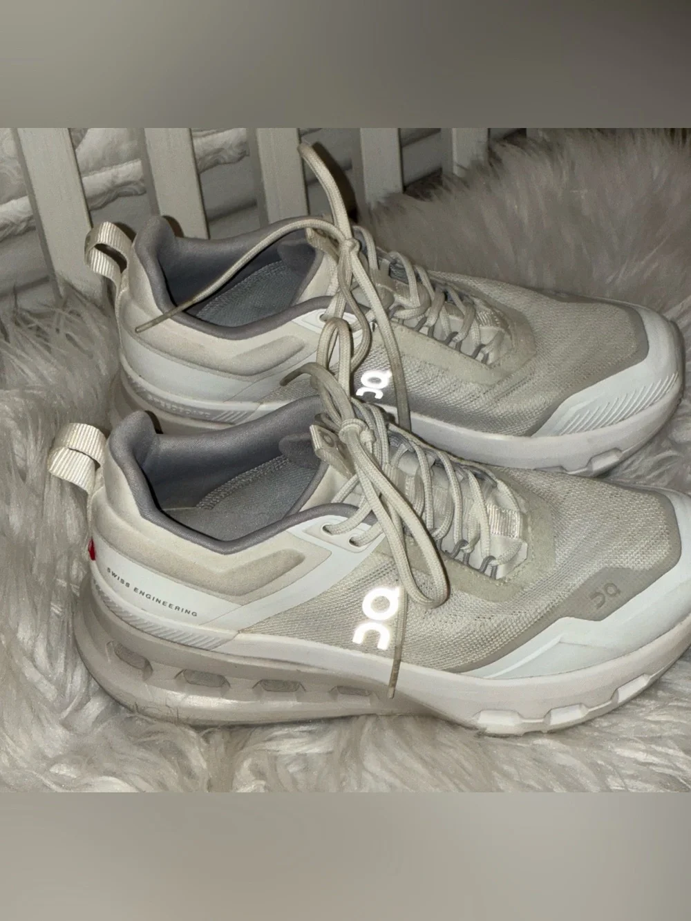 On Running Cloudnova X Lace-Up Sneakers White/Glacier. Sz 5.5